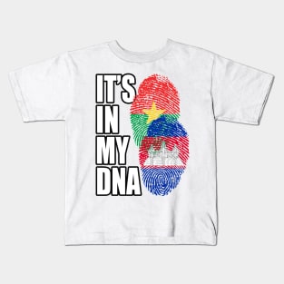 Cambodian And Burkina Faso Mix Heritage DNA Flag Kids T-Shirt